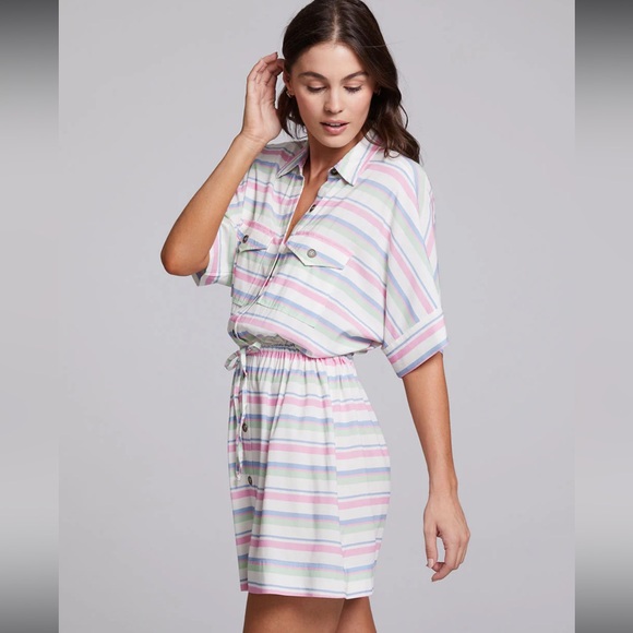 Chaser Carmela Positano Stripe Mini Dress - Picture 6 of 7